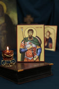 Saint Theodore Tyron Orthodox Icon, Wooden Christian Wall Art