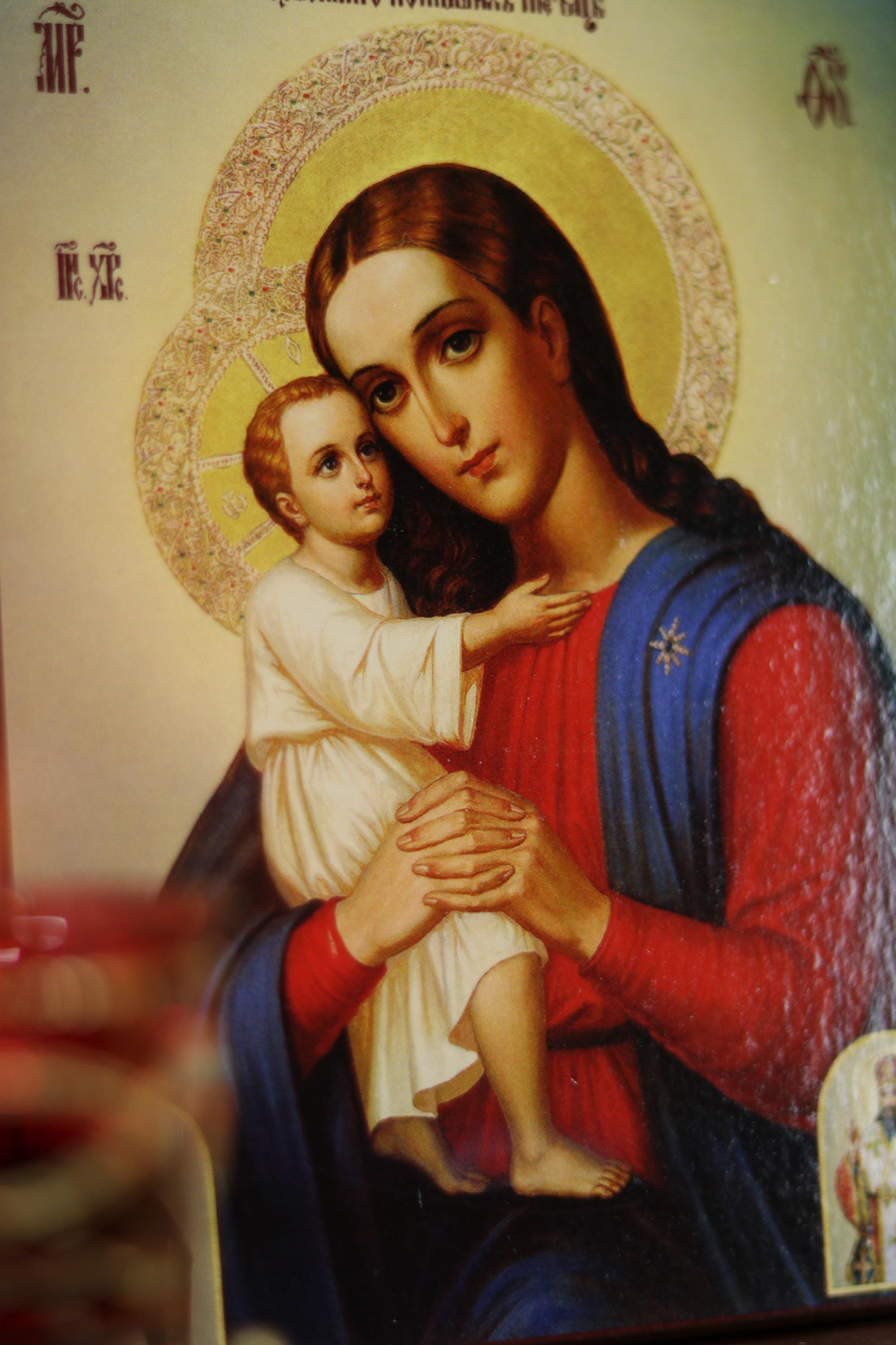 Virgin Mary Helper of Sinners Icon, – Orthodox Decor, Wooden Christian Wall Art
