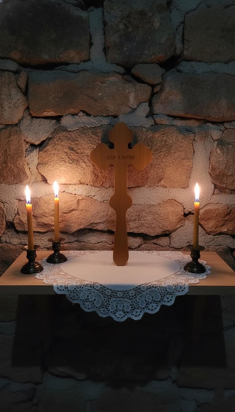 Orthodox Wooden Crucifix, Handcrafted Beech Wood Cross