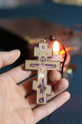 Wooden Orthodox Cross 3.5in, Crucifix Pendant, Jesus Christ Cross, Christian Necklace