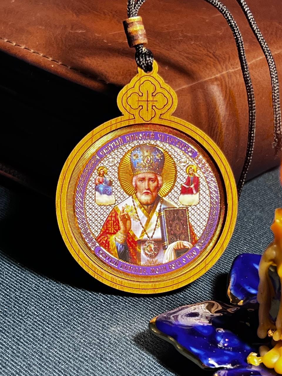 Car Pendant "St. Nicolas" – Greek Style,  Orthodox icon, Orthodox christian, Christianity art, Religious car decor