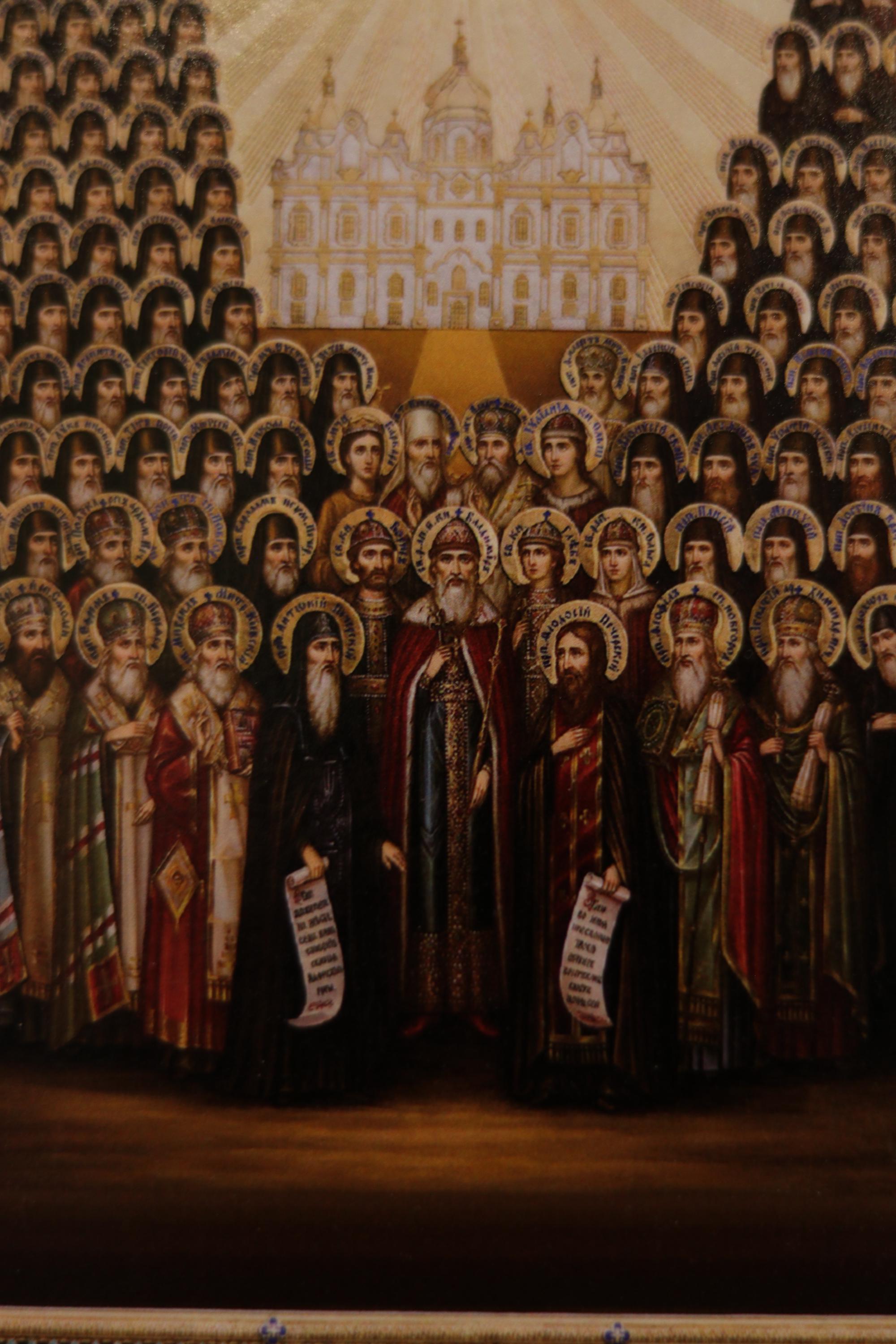 Caves Fathers Icon Pechersk Saints Wooden Icon Orthodox