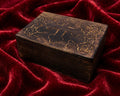 Wooden Incense Box Carved Ladanitsa Velvet Lined Case 5.9 in