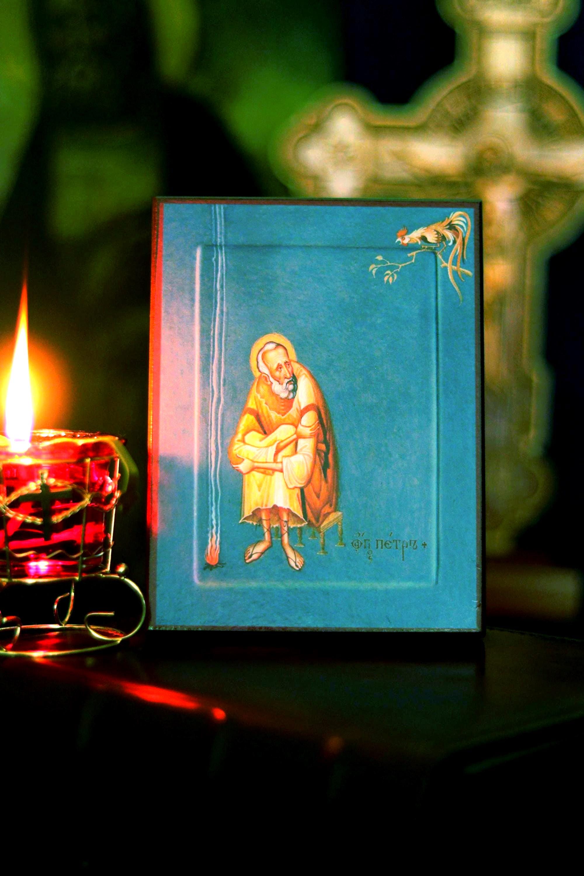 Saint Peter Icon Orthodox Wood Icon Christian Wall Art Prayer Decor