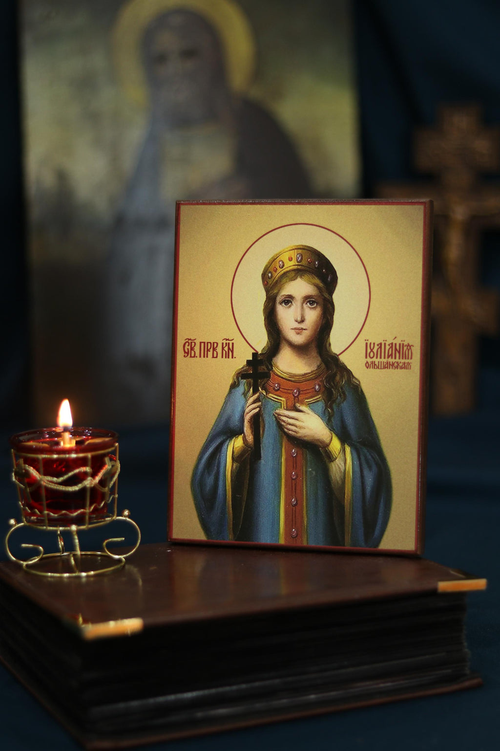 Saint Juliana Olshanska Orthodox Wooden Icon Byzantine Prayer