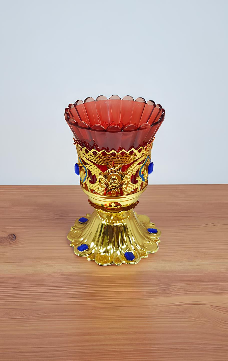Brass Table Icon Lamp 12cm x 9cm, Orthodox Oil Lamp, Vintage Oil Candle, Retro Icon Lamp, Glass Oil Lamp, Orthodox Christian Prayer Lamp
