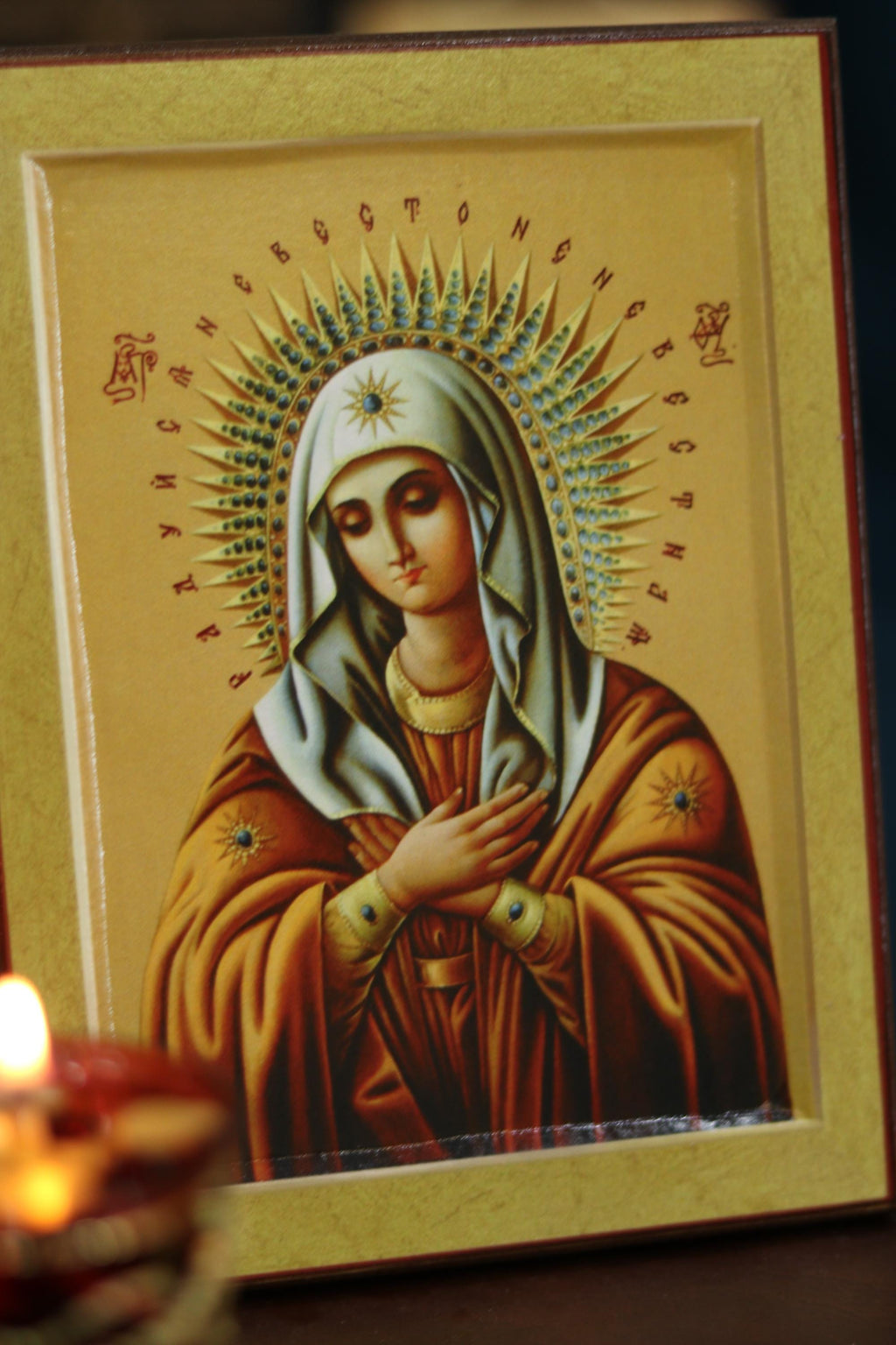 Tenderness Mother of God Icon Wooden Orthodox 6.3x4.7in