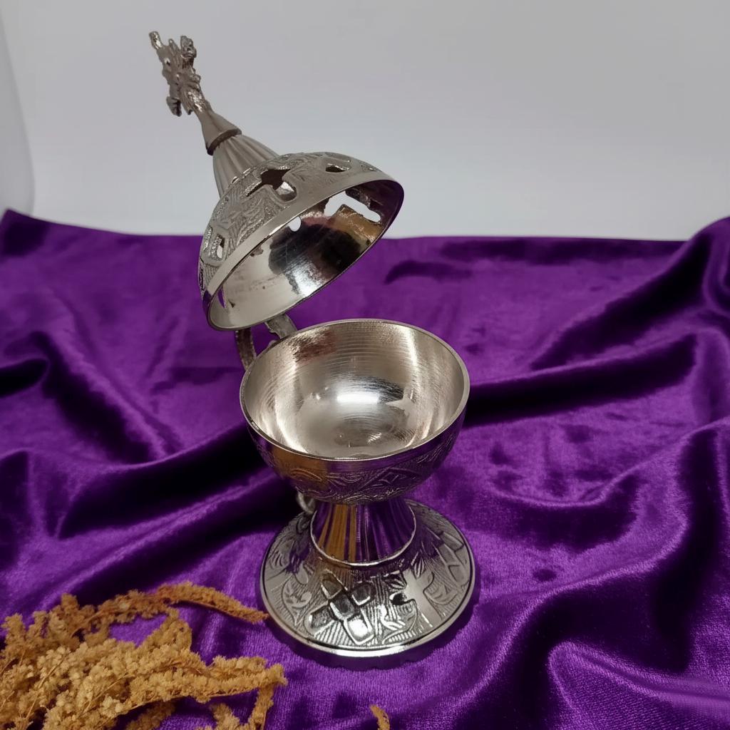 Orthodox Incense Set with Burner | 3 Types of Natural Frankincense (50g) + 6 Charcoal Tablets | Religious Gift