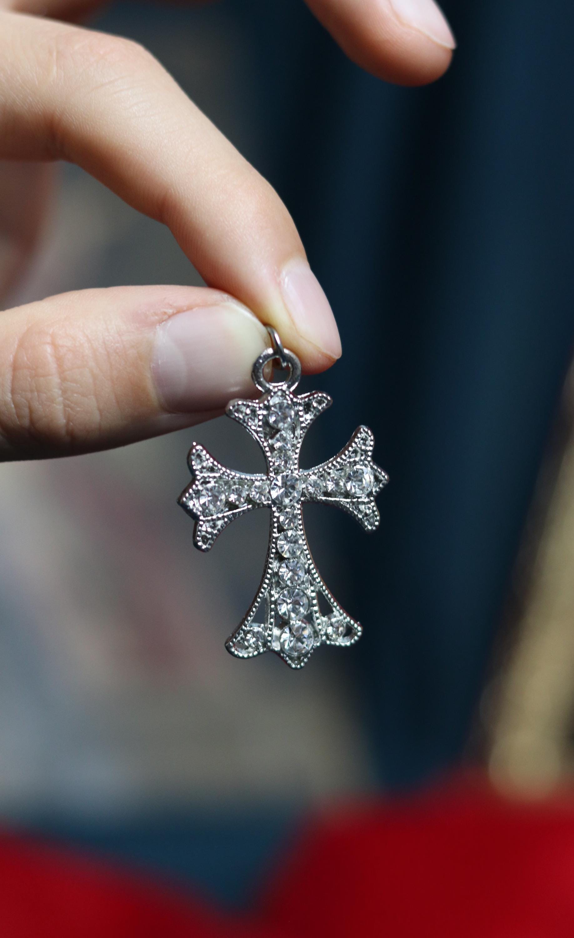 Orthodox Cross Necklace, Jesus cross pendant with Jesus Christ, Christian Cross Pendant, Crucifix necklace, Orthodox pendant