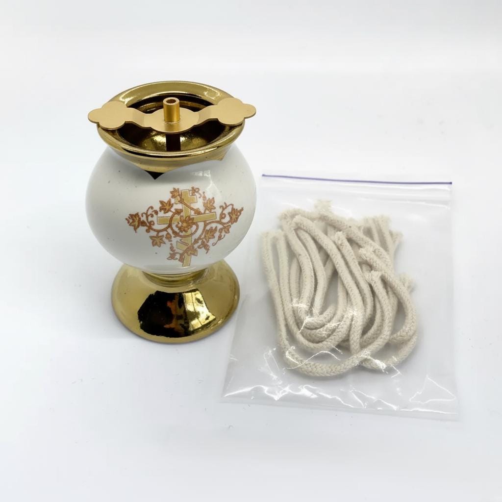 Orthodox Ceramic Handmade Oil Lamp 2.7 in