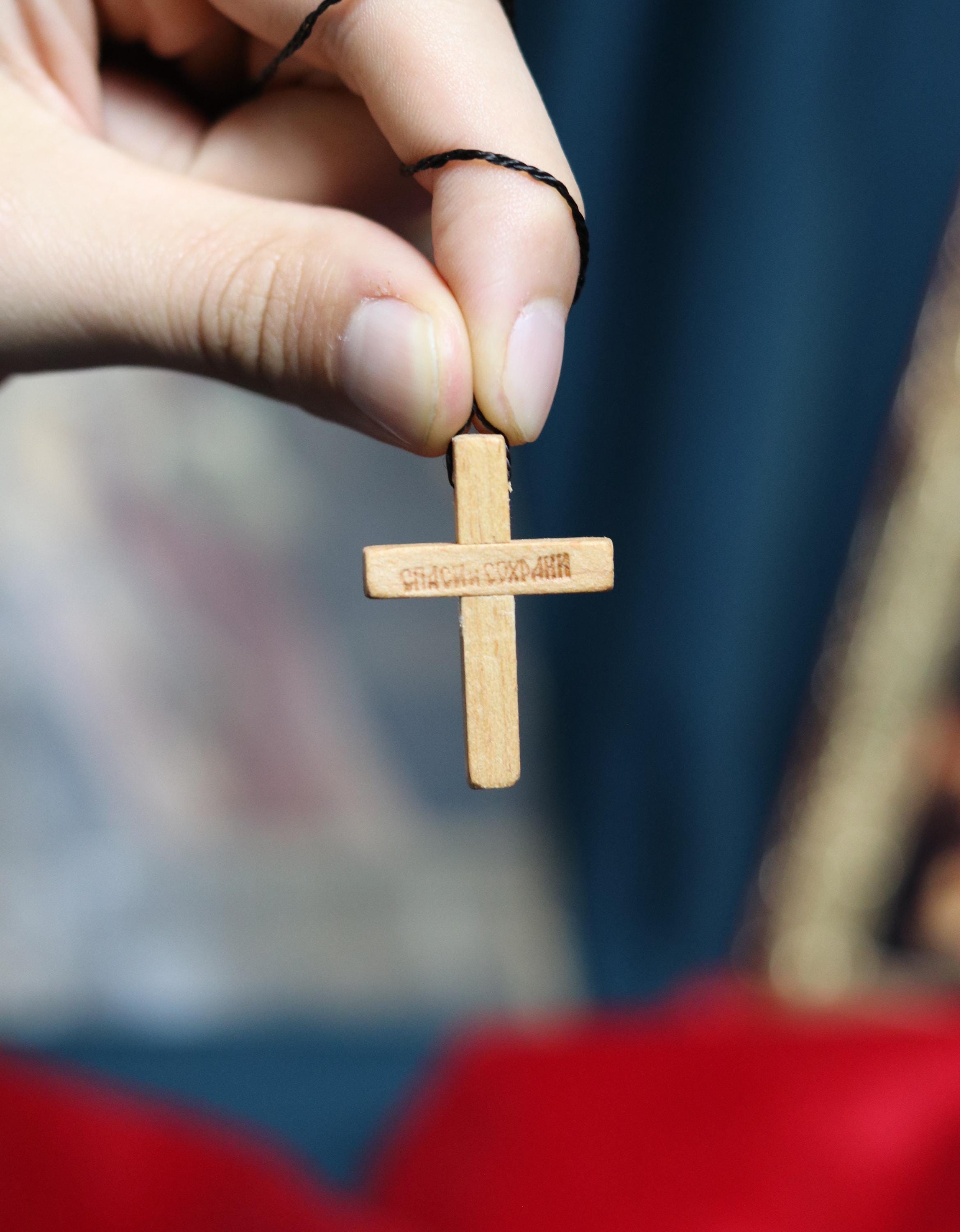 Handmade wooden Orthodox cross, Wooden cross, Orthodox pendant, Christian cross, Jesus crucifix, Wlessed cross, Orthodox necklace