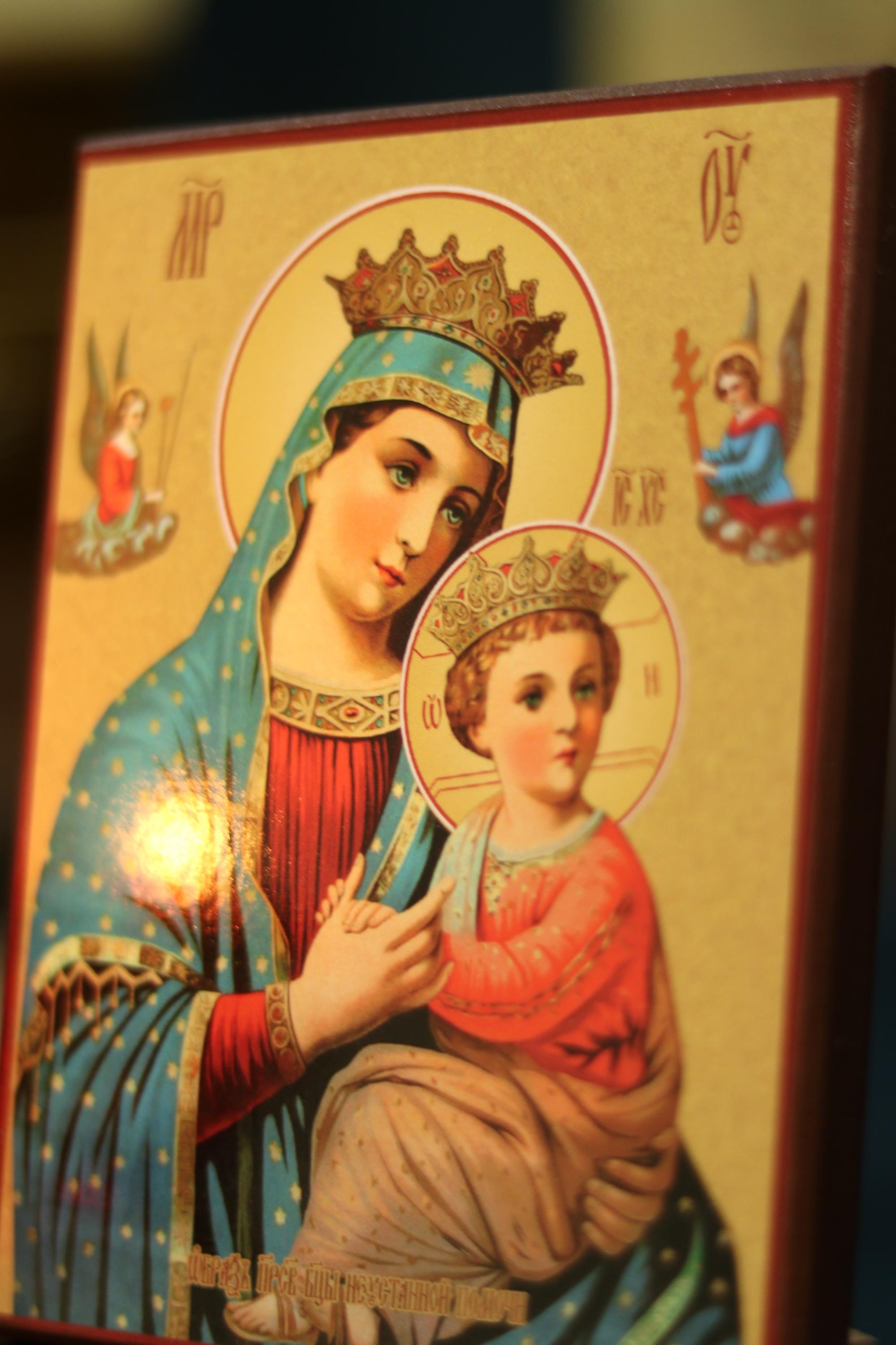 Wooden Icon Orthodox Icon . Our Lady of Perpetual Help, Virgin Mary, Mother of