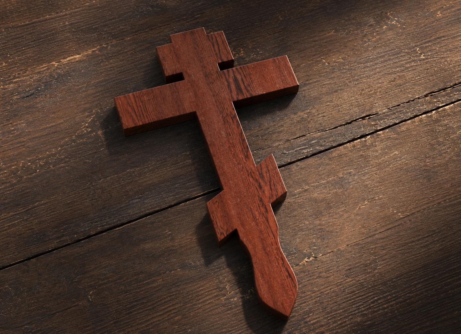 Orthodox Wooden Crucifix, 7.9-19.7in Beech Wood Cross, Hand Carved Jesus Christ