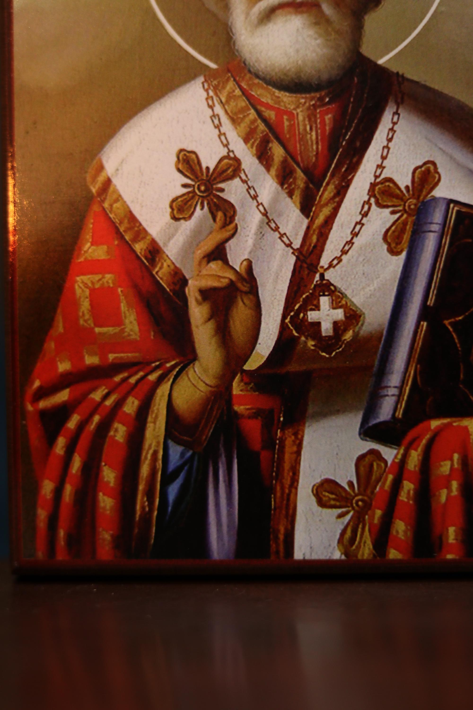 Orthodox Wooden Icon ., Saint Nicholas Archbishop of Myra Icon
