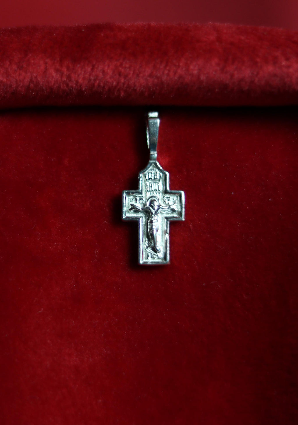 Orthodox Silver Cross Pendant – Sterling Silver 925 – 0.9×1.5 cm – 1.26 g – Mini Crucifix Necklace, Crucifix Pendant, Baptism gift