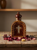 Brown Holy Water Bottle 23cm, 450ml | Ceramic Water Container.