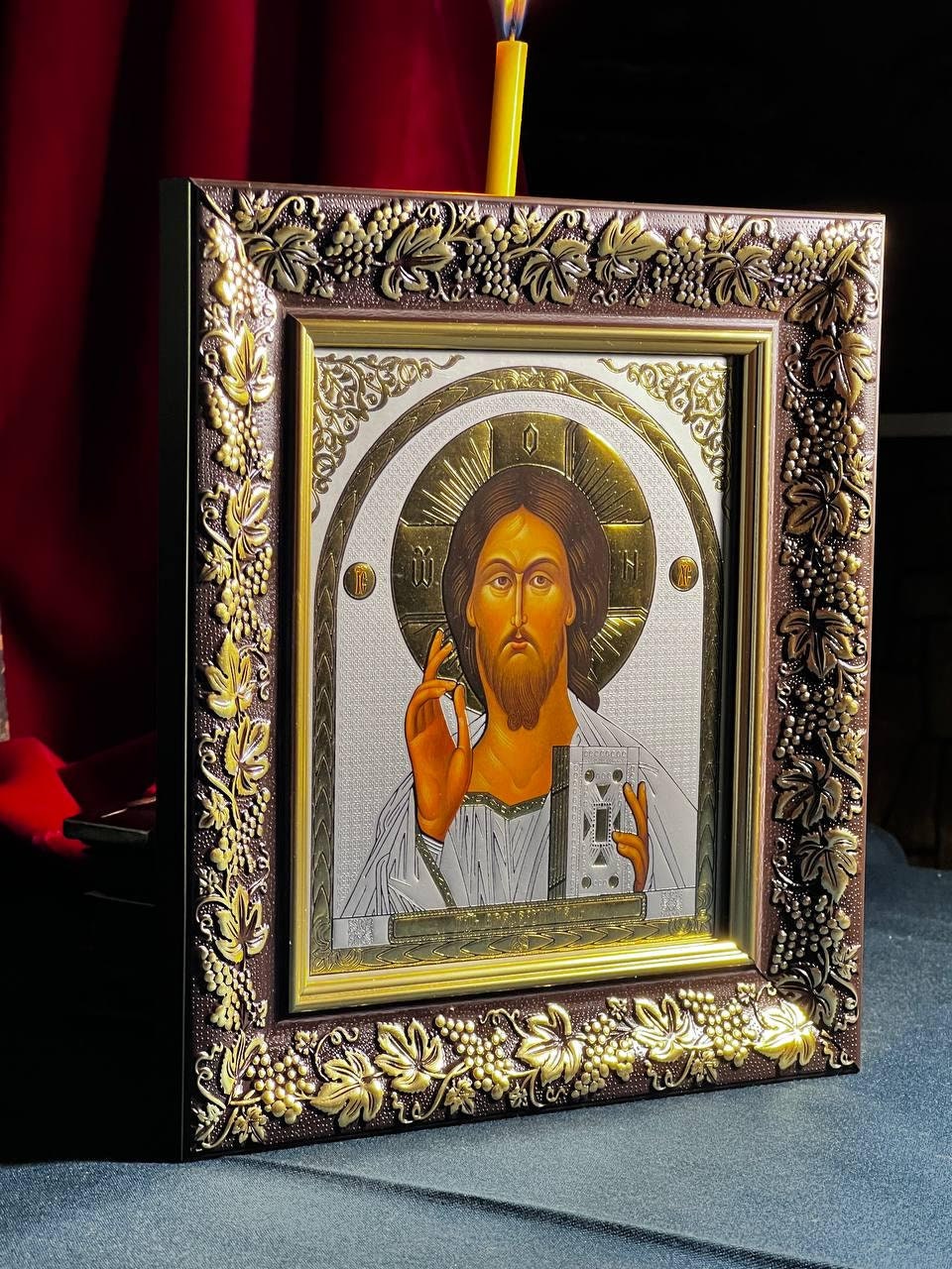Jesus icon, Orthodox icon, Orthodox christian, Jesus painting, Jesus art, Christianity art, Godparent gift, Lord Pantocrator, Icon 21x24 cm