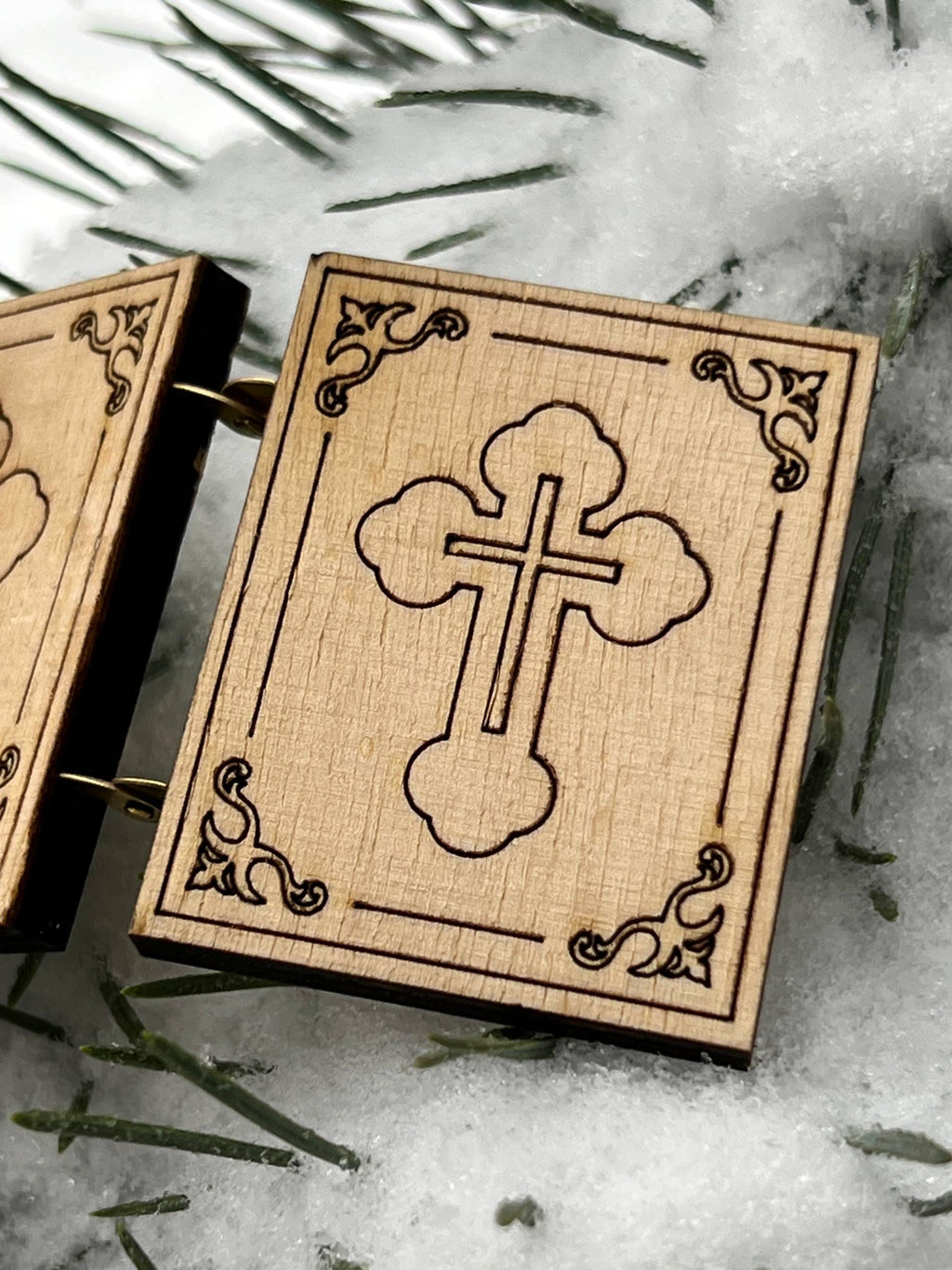 Wooden Folding Icon 1.6×2 inch, Kazan Mother of God, Jesus Christ Savior, Orthodox Icon, Pocket Icon, Christian Gift, Prayer Travel Icon