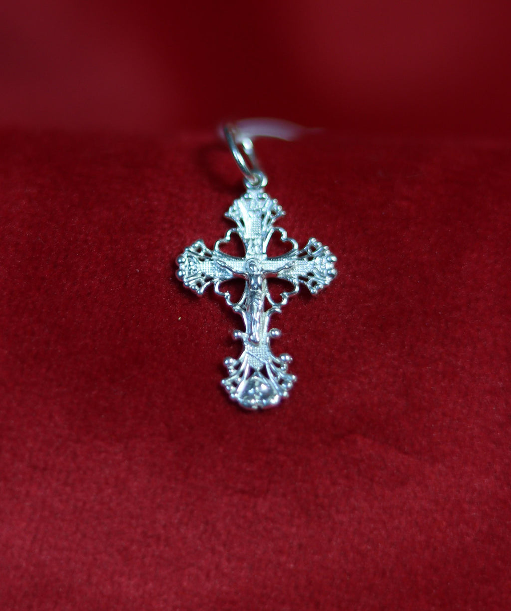 Sterling Silver Orthodox Cross Pendant 2.5 cm, 1.28g Detailed Eastern Crucifix, Christian Gift, Orthodox necklace, Orthodox pendant