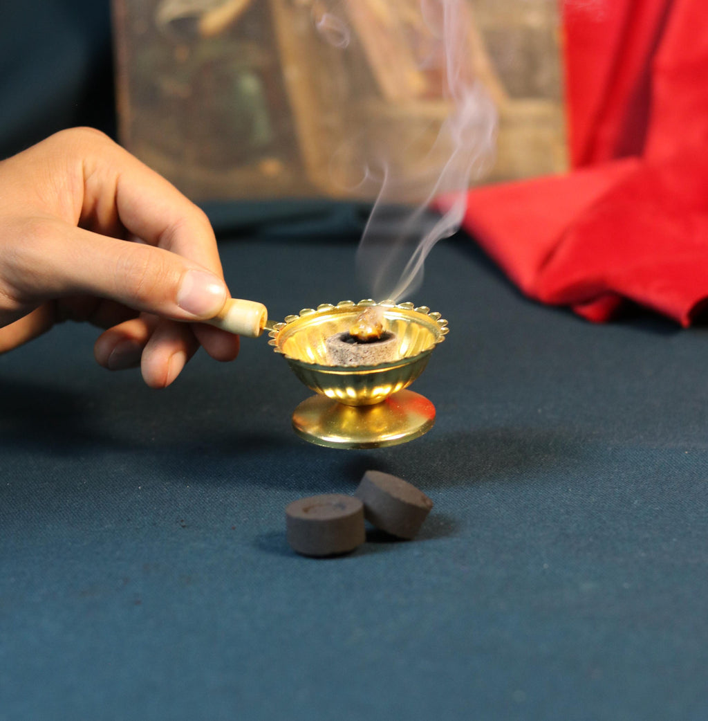 Orthodox Prayer Set – Metal Censer, 60g Monastery Incense, Charcoal Tablets, Incense holder, Incense burner, Incense sticks, Orthodox prayer