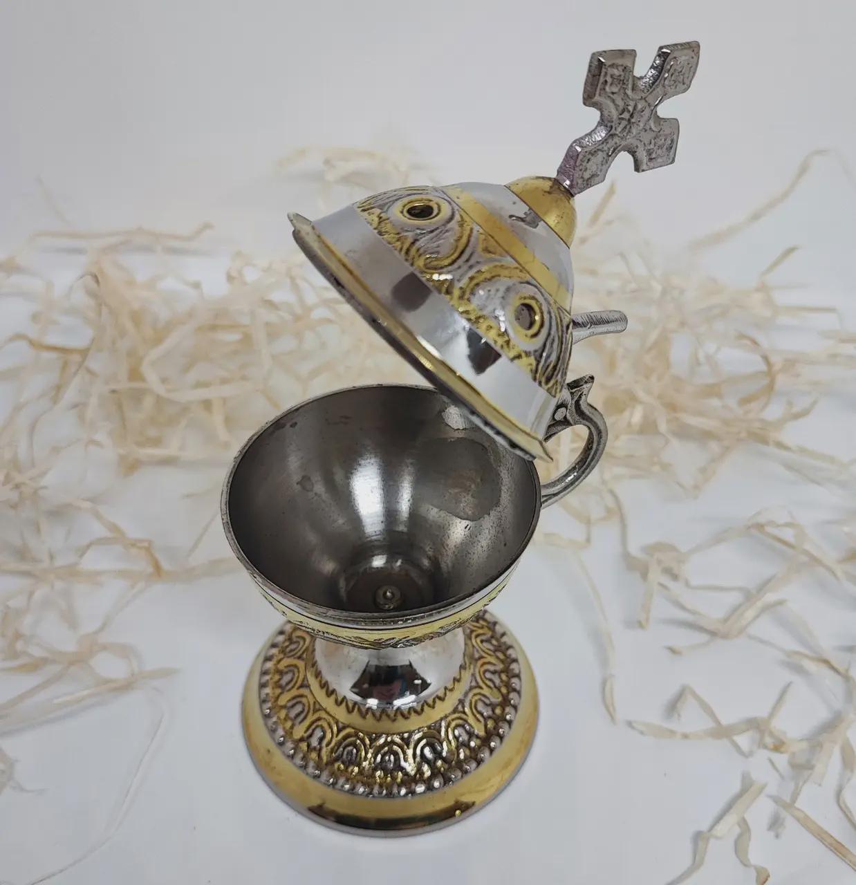 Incense Burner 5.5in x 2.3in Set, Greek Censer, Home Censer, Orthodox Incense, Church Incense.