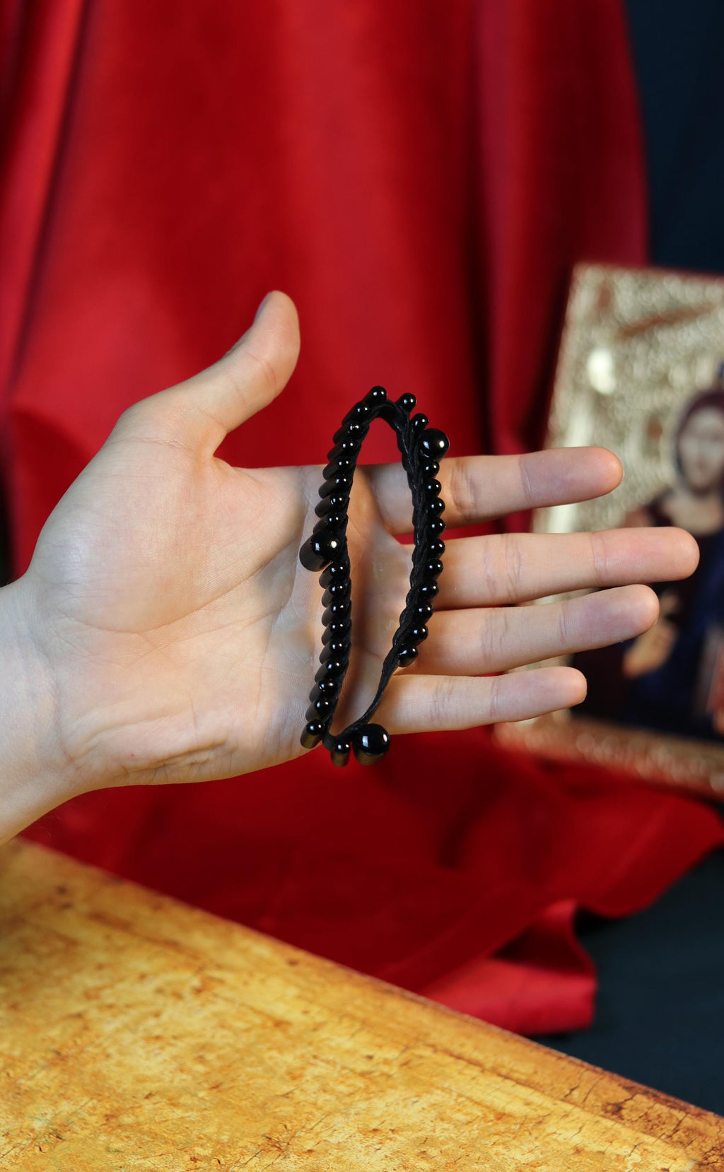 Handmade leather orthodox prayer rope, Chotki prayer rope, Rope bracelet, Prayer beads, Prayer bracelet, Brojanica, Rosenkranz