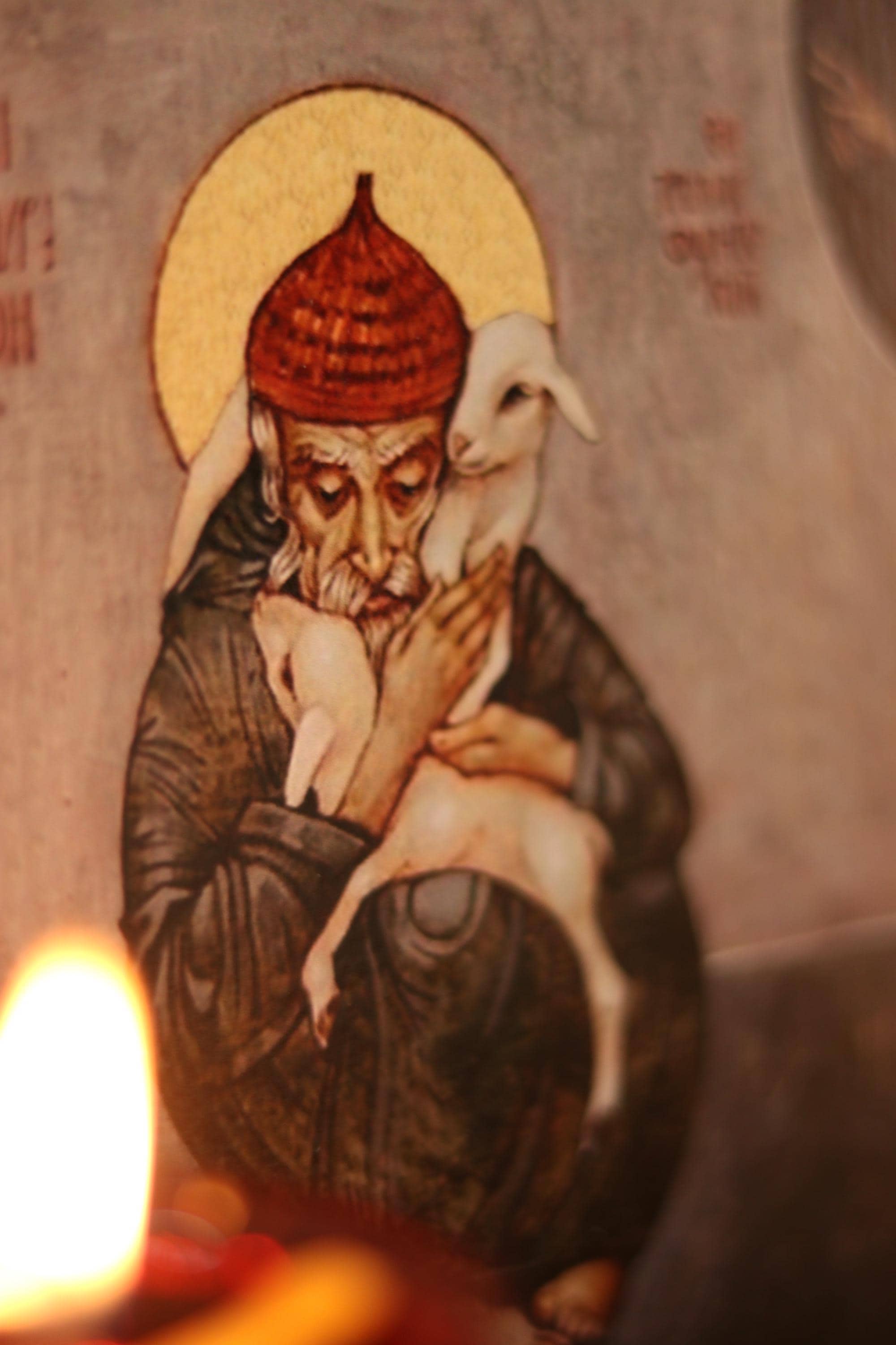 Saint Spyridon Trimythous Orthodox Wooden Icon . Christian Wall Art