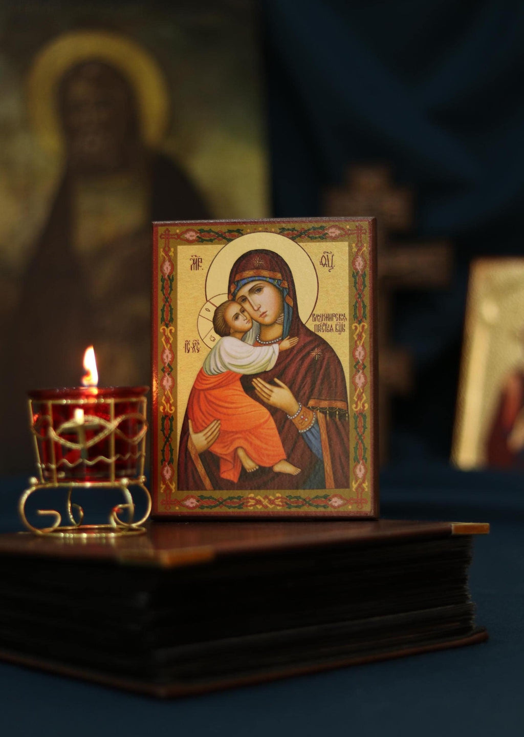 Volodymyr Mother of God Icon Wooden Icon Orthodox Icon Art