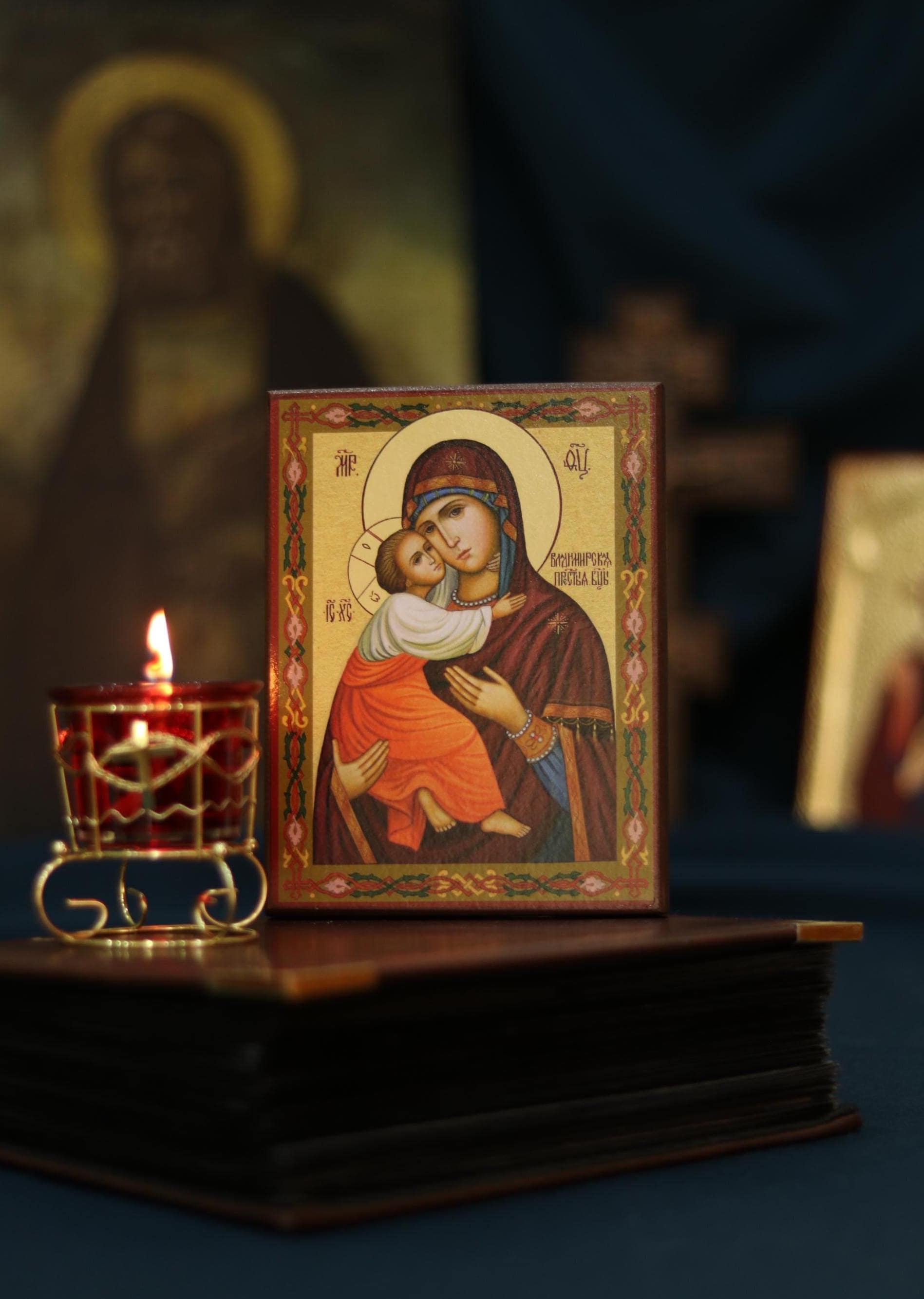 Volodymyr Mother of God Icon Wooden Icon Orthodox Icon Art