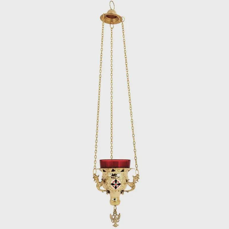 Brass Hanging Oil Lamp, Orthodox Lampada, Byzantine Church Lamp, Icon Lamp, Prayer Corner Decor, Orthodox Gift