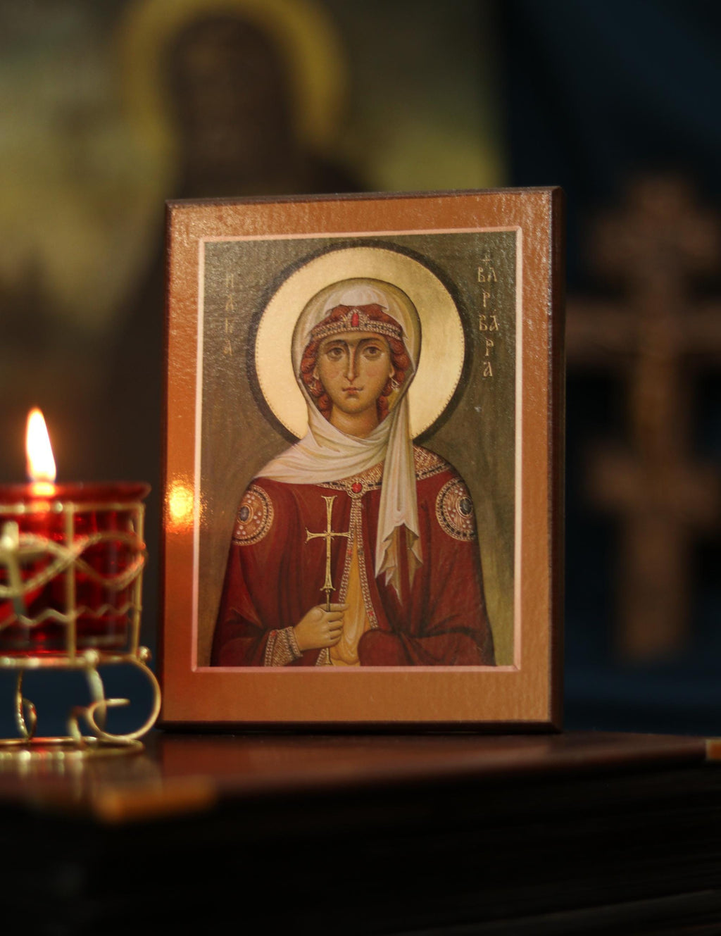 Orthodox Wooden Icon ., Saint Greatmartyr Barbara, Christian Wall Art