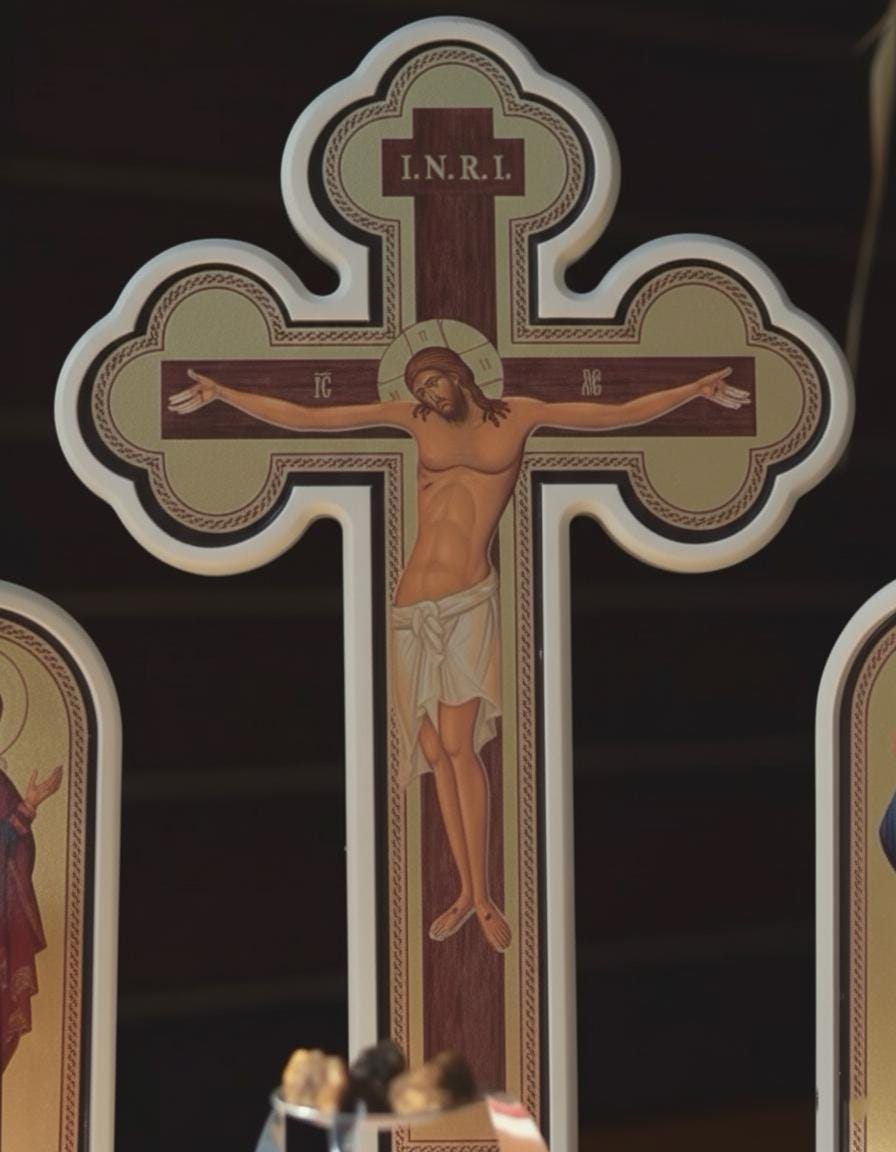 Jesus Christ of Sinai with Virgin Mary, St John and Archangels , handmade wooden carved iconostasis, Byzantine icon, Christian gifts