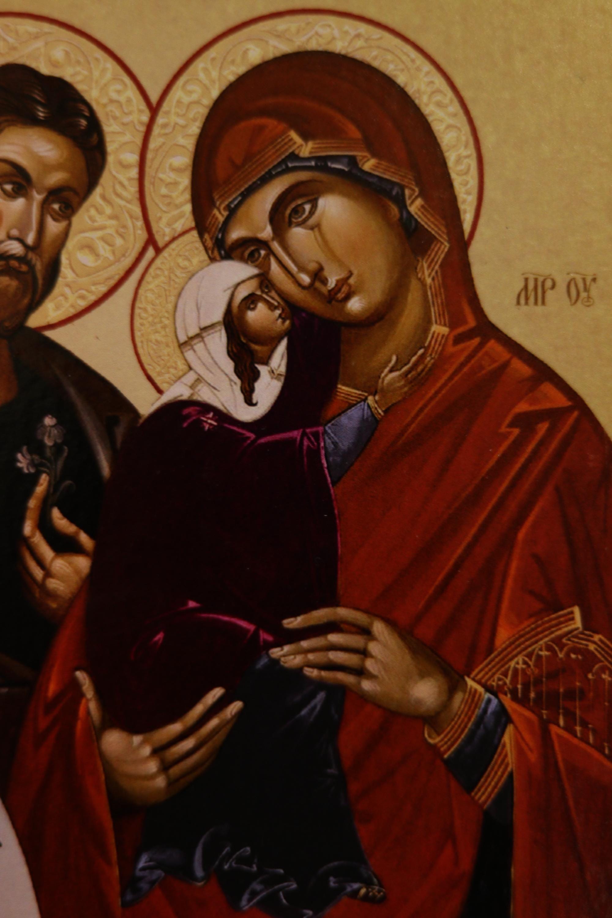 Holy Family Icon Wooden Icon Orthodox, Christian Icon Plaque