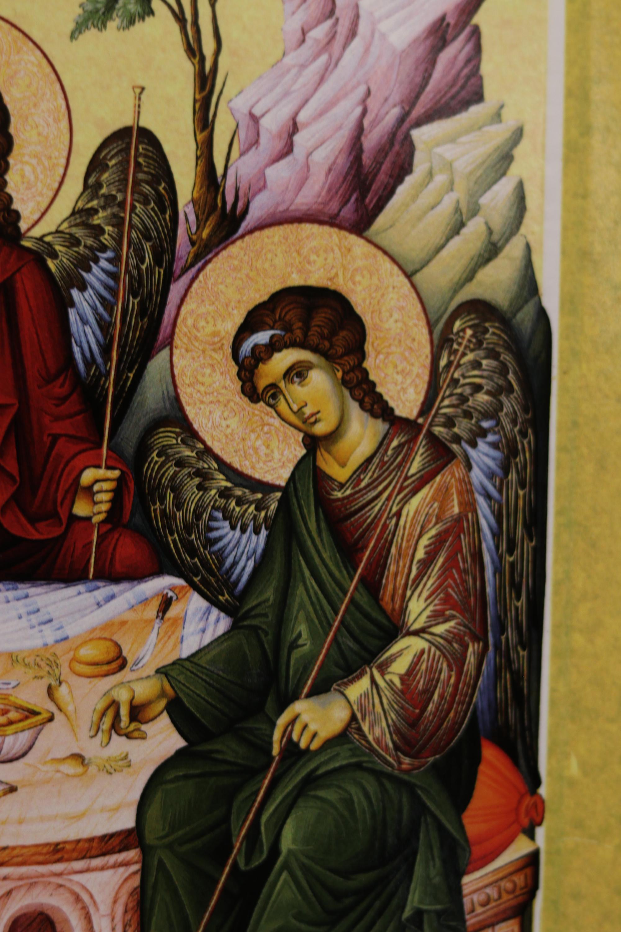 Holy Trinity Orthodox Wooden Icon Christian Wall Art Prayer Icon