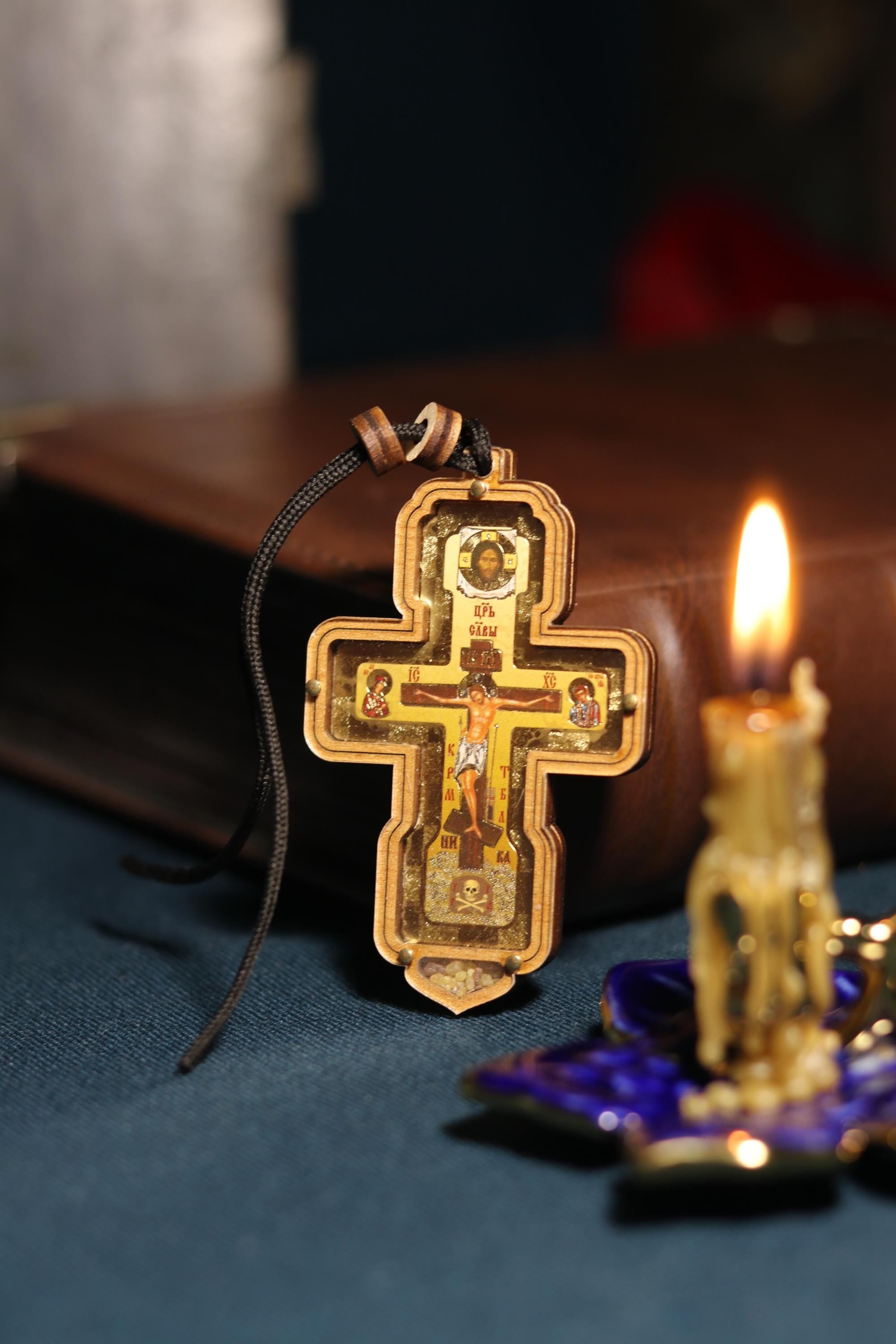 Wooden cross. Orthodox cross. Wooden car orthodox cross. Crucifix. Wood cross. Wooden car cross. Christian cross. Religious car decor