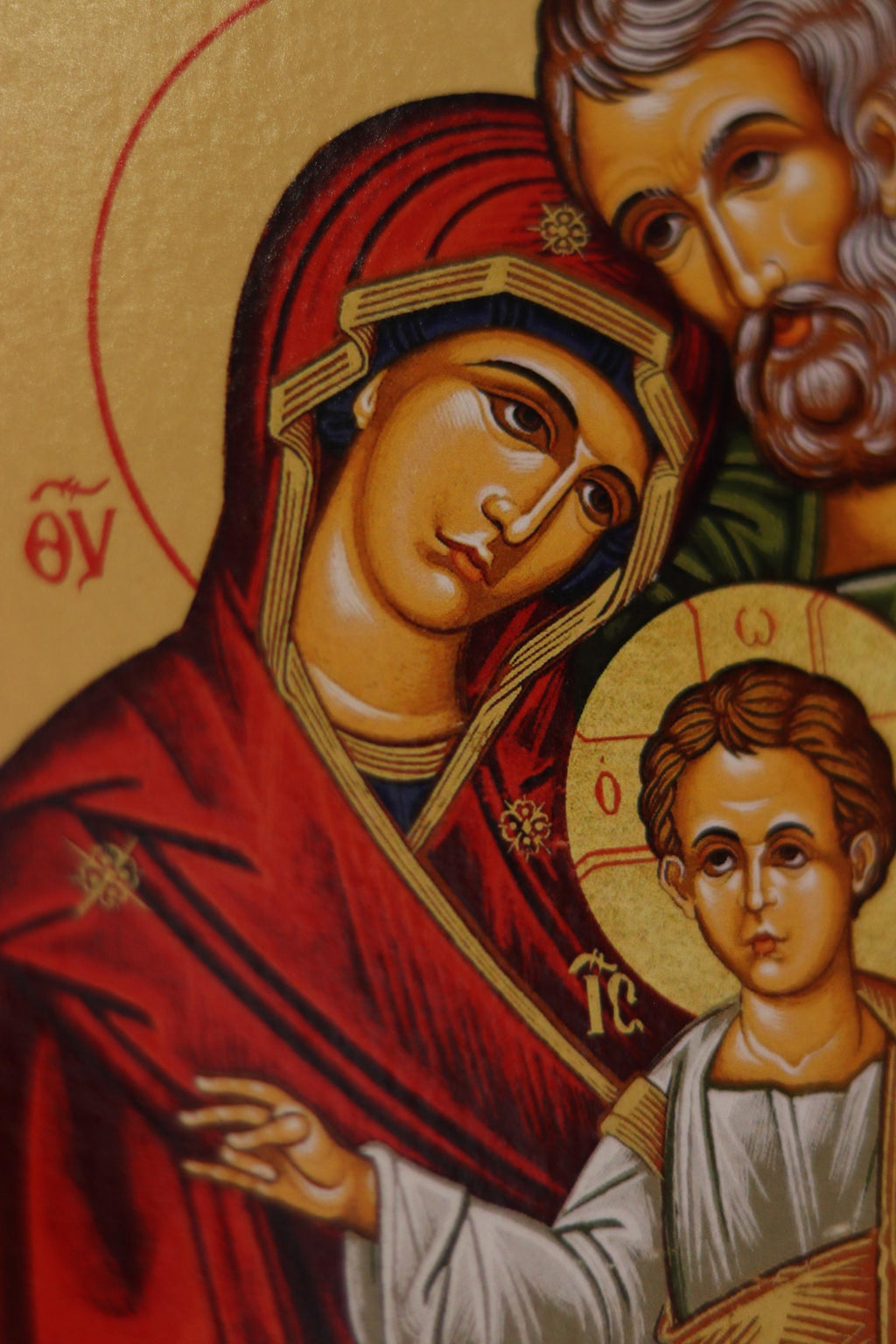 Holy Family Orthodox Icon , Christian Wall Prayer Icon Decor, Wooden Christian