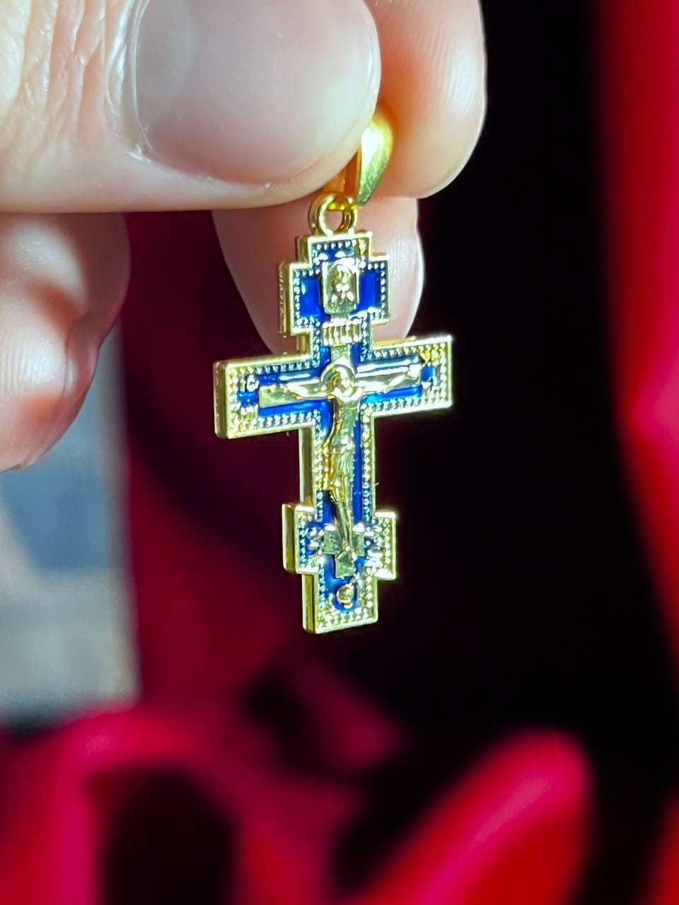 Orthodox Cross Necklace, Large Jesus cross pendant with Jesus Christ, Christian Cross Pendant, Crucifix necklace.