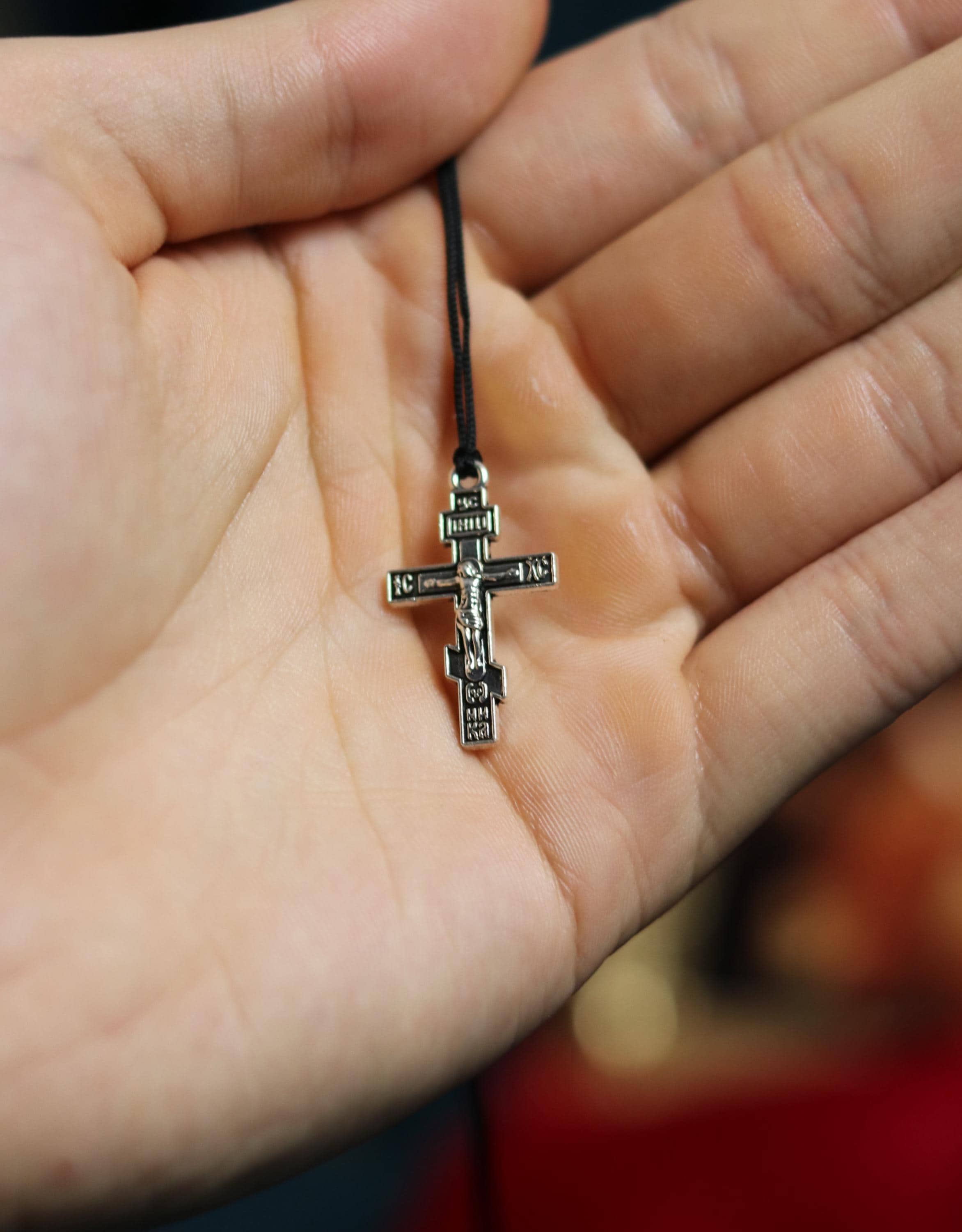 Orthodox Cross Necklace, Large Jesus cross pendant with Jesus Christ, Christian Cross Pendant, Crucifix necklace, Orthodox pendant