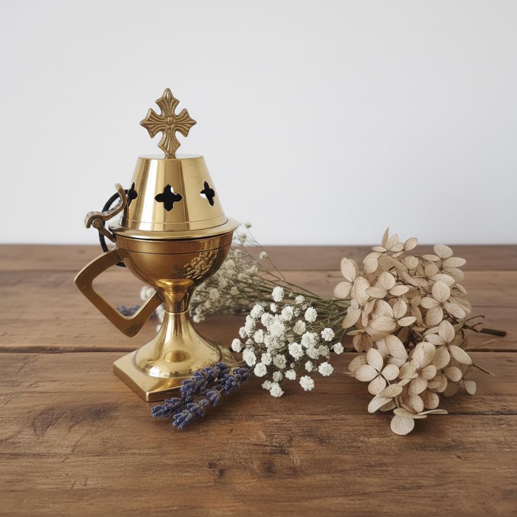 Metal Orthodox Tower Incense Burner, Greek Home Censer, Embossed Byzantine Censer, Church Incense Holder, Prayer Toolz