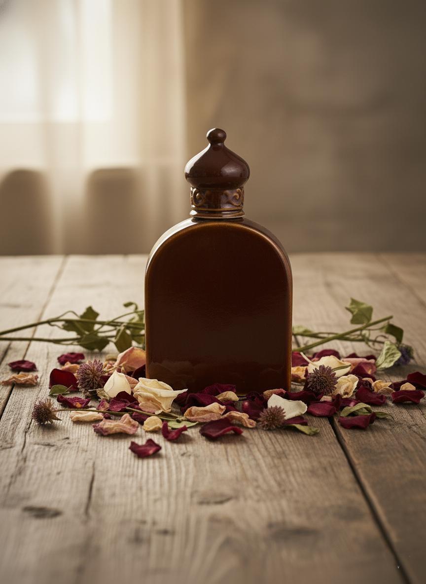 Brown Holy Water Bottle 23cm, 450ml | Ceramic Water Container.