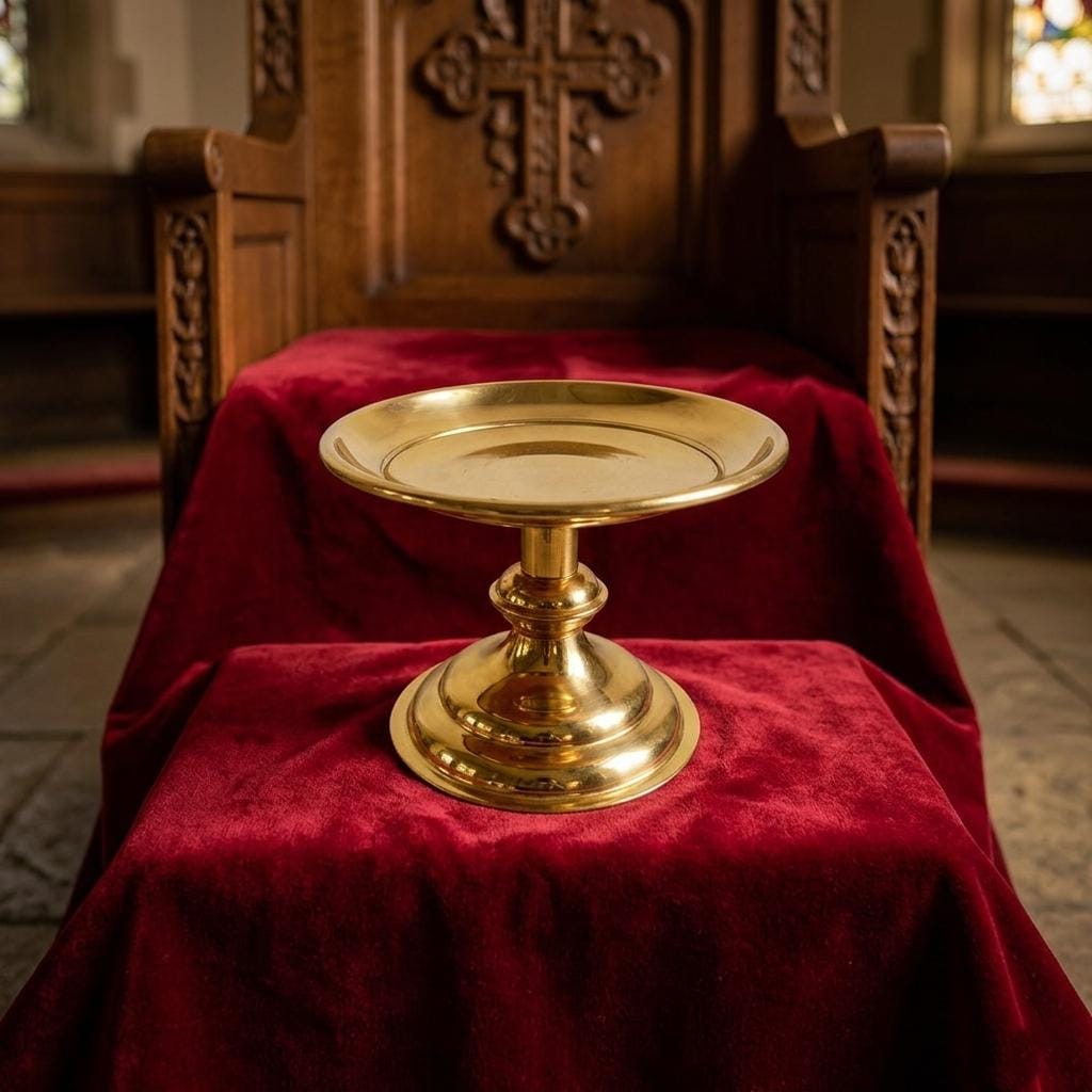 Orthodox Brass Diskos Paten 5.9 in Church Plate Lacquered