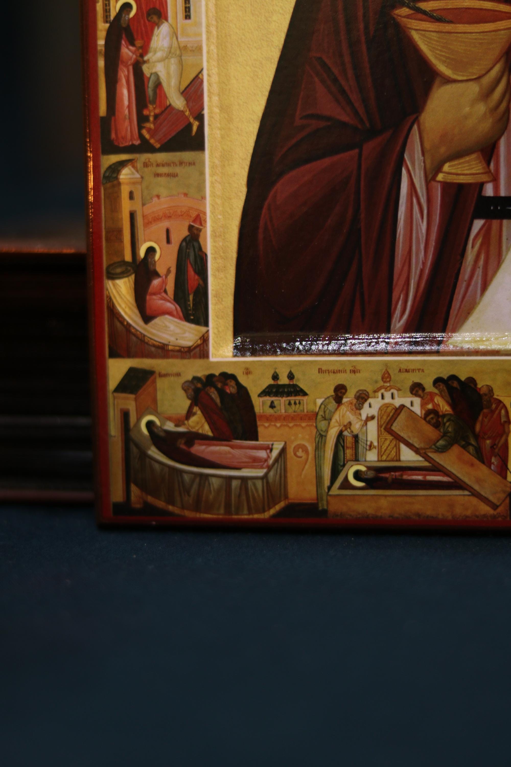 Saint Agapit of Kyiv Icon Wooden Icon Orthodox Christian Healing Icon