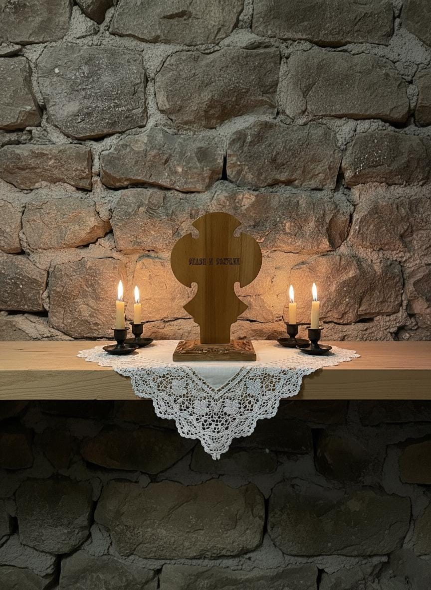 Wooden Orthodox Cross 9"x5.5", Beech Standing Crucifix.