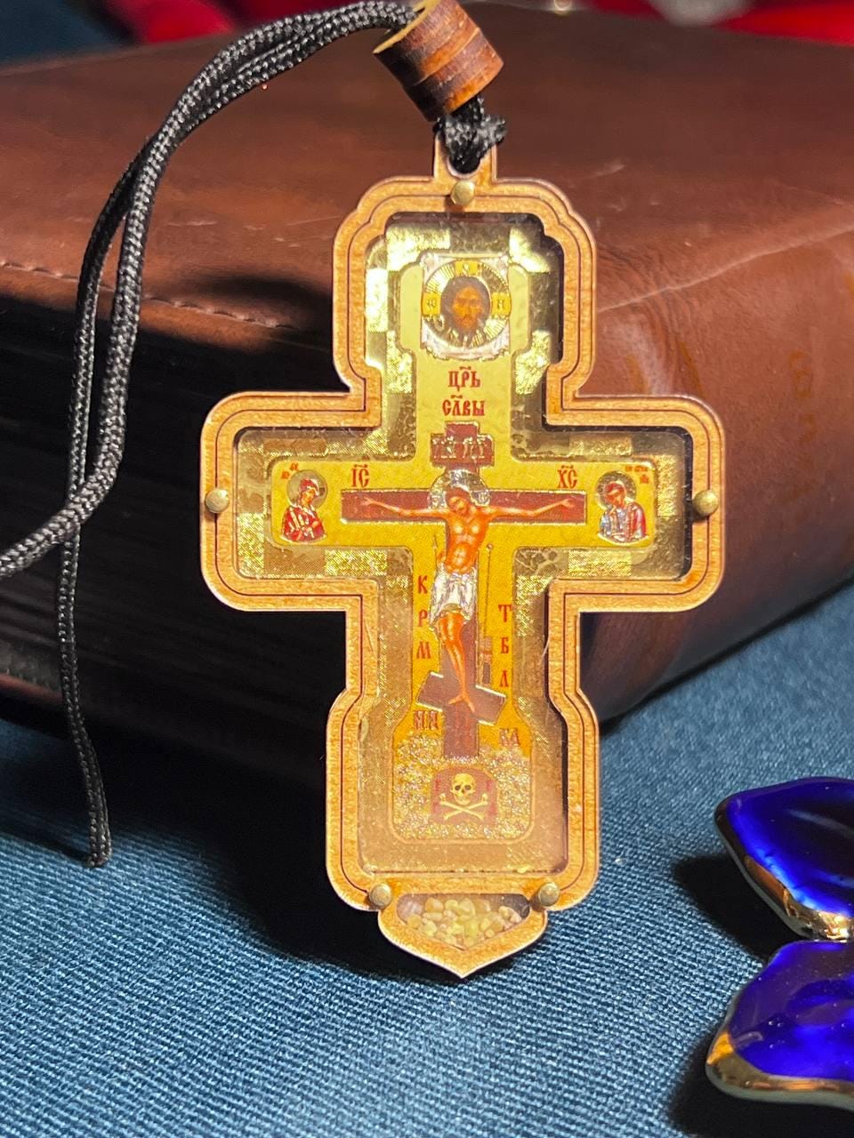 Wooden cross. Orthodox cross. Wooden car orthodox cross. Crucifix. Wood cross. Wooden car cross. Christian cross. Religious car decor