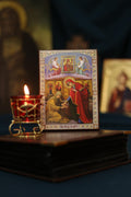 Orthodox Wooden Icon 6.3x4.7 in., Panagia Kassopitra, Mother of God Icon, Christian Wall Art, Virgin Mary