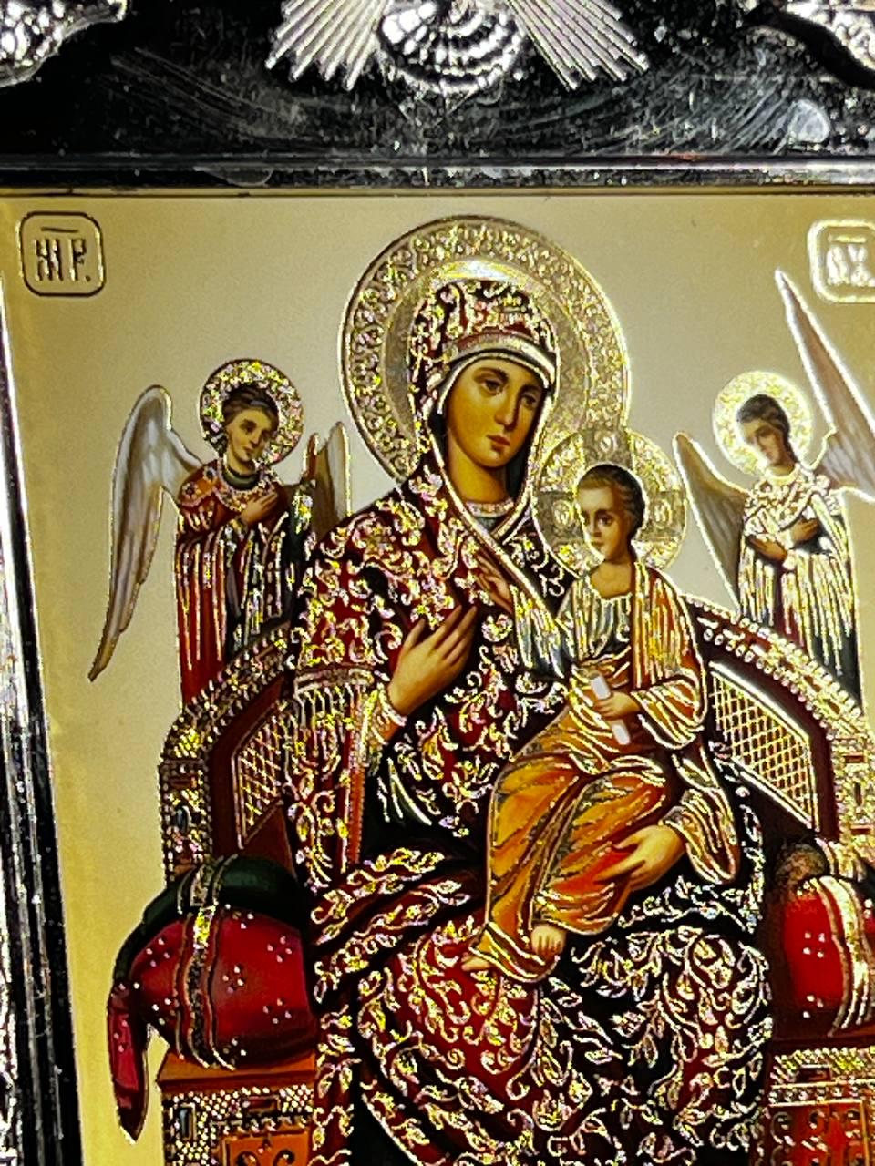 Icon of the Virgin Mary, God's mother, "The All-Holy Queen" icon, Orthodox icon, Orthodox christian, Christianity art, Icon 14x19 cm