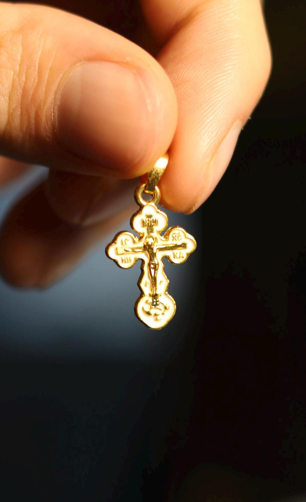 Orthodox Cross Necklace, Jesus cross pendant with Jesus Christ, Christian Cross Pendant, Crucifix necklace.