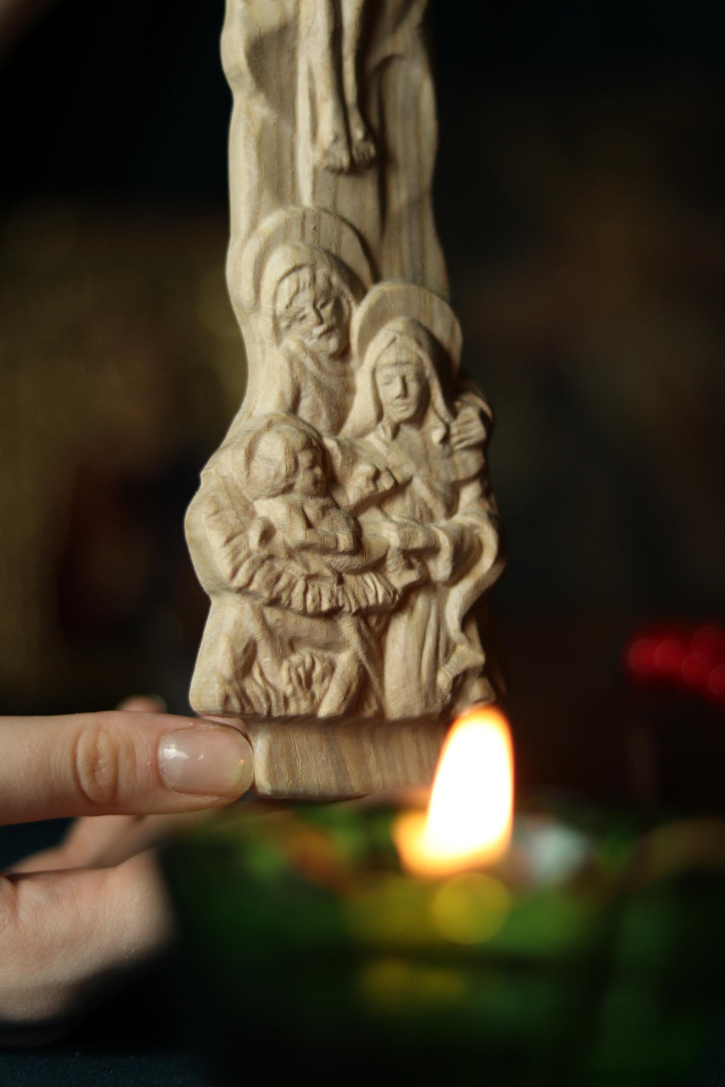 12in Beech Wood Crucifix, Wooden Cross, Cross of Lord Jesus Christ, Christian Cross, Orthodox Cross, Wall Cross, Cross for Home