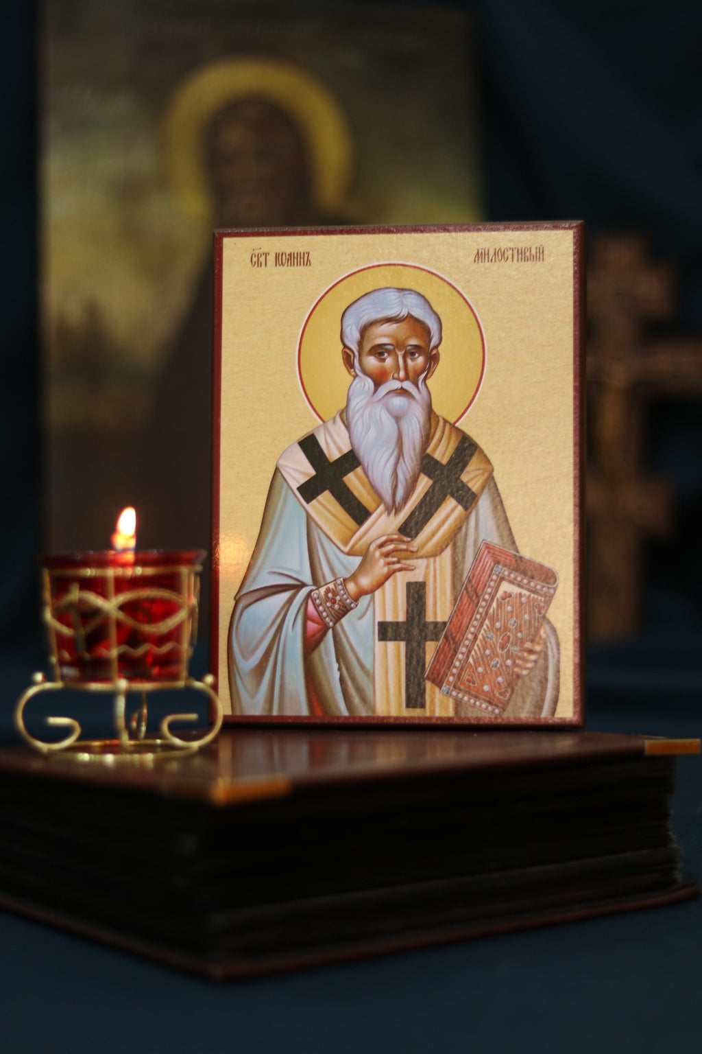 Saint John the Merciful Orthodox Wooden Icon Christian Prayer