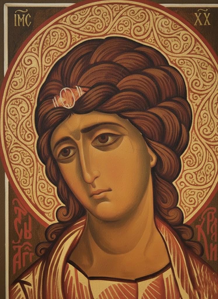 Orthodox Icon Of Archangel Gabriel , Wooden Icon